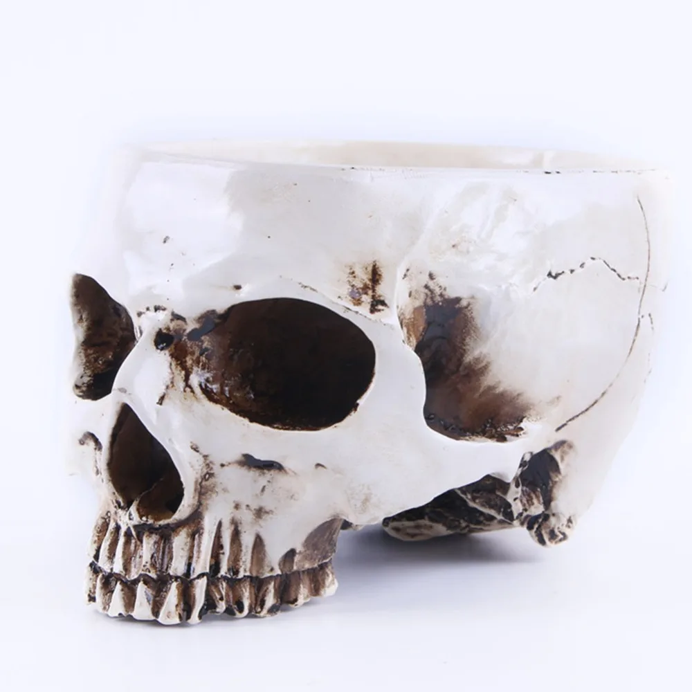 Череп, вырезанный вручную цветочный горшок кость чаша домашний сад декор Хэллоуин украшение