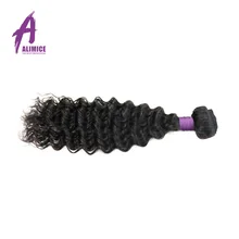 Malaysian Deep Wave Human Hair Weave Bundles Hair Extension Alimice Non Remy Hair Weaving 100g Machine