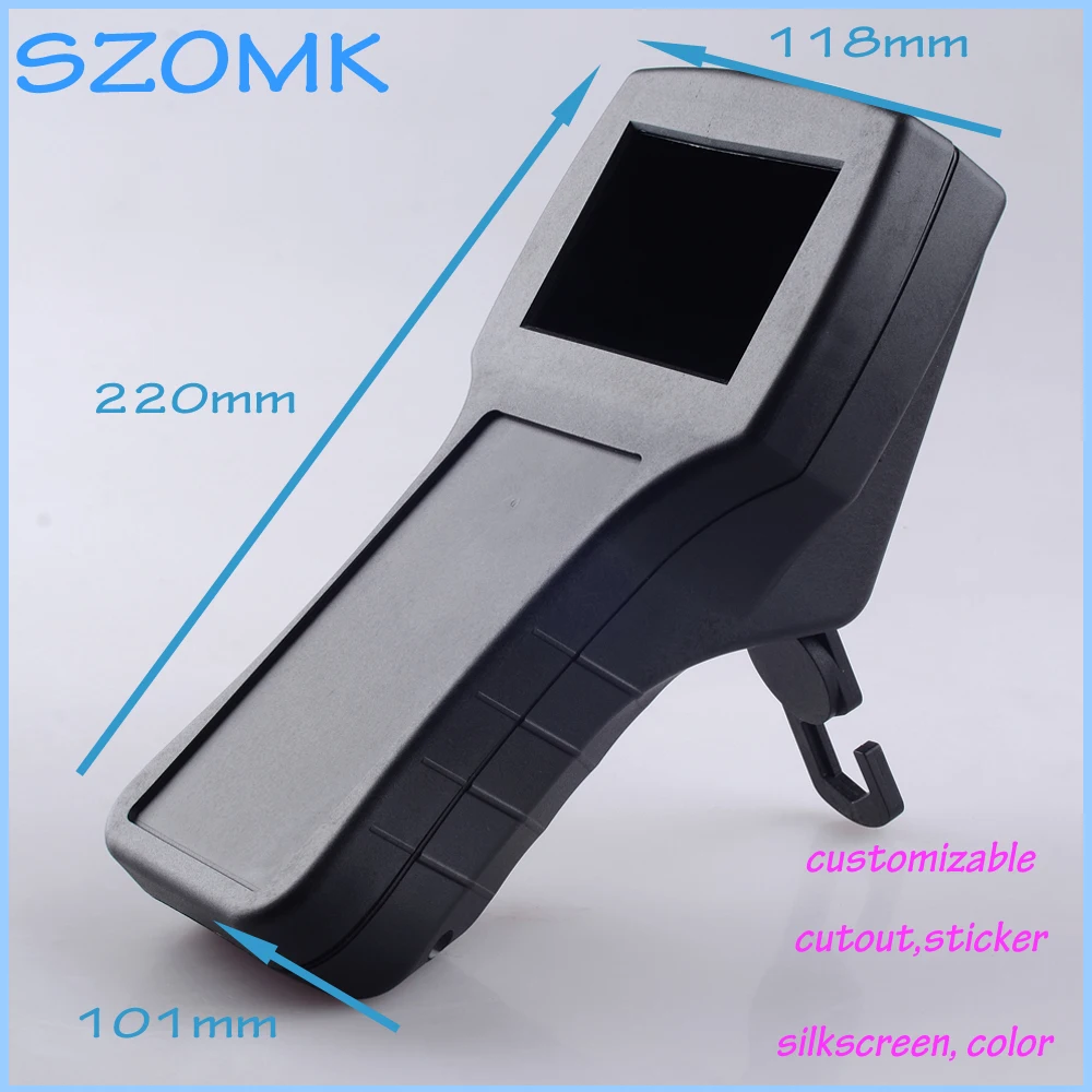 

1 piece free shipping 118x220x101mm Plastic szomk plastic ontrol panels enclosures wtih LCD housing screen abs Black