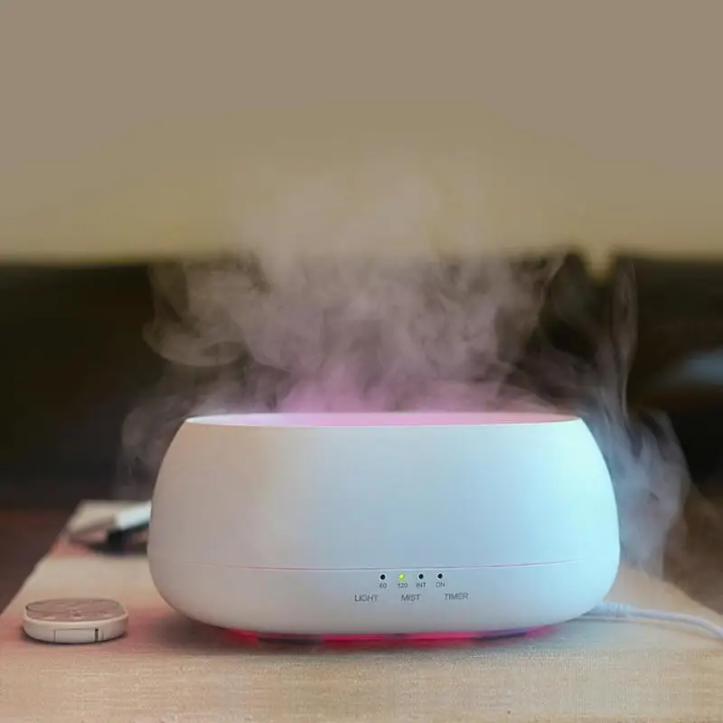 

500ML Ocean Mist Air Humidifier Remote Control Humidifier Wood Grain Aroma Essential Oil Diffuser Air Freshener Night Light