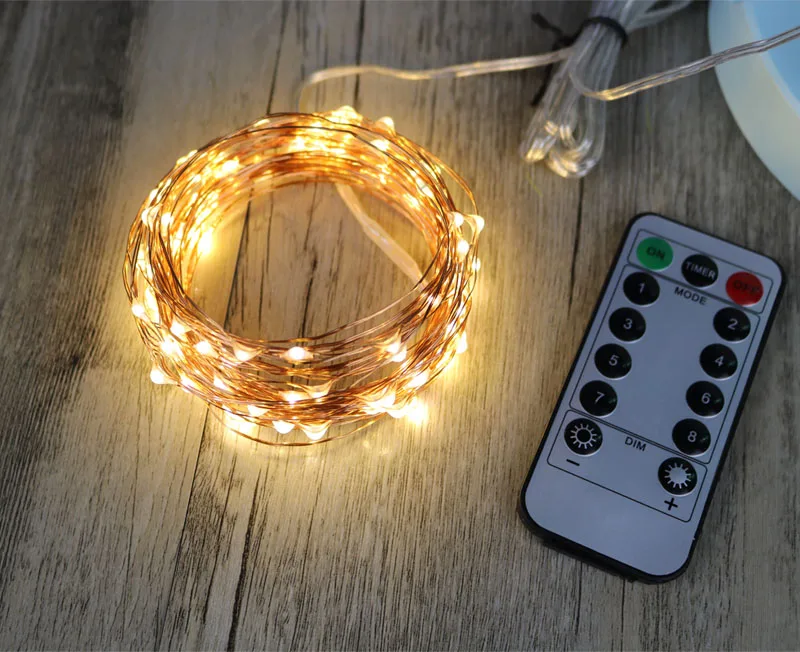 Details about   Lot 10M 100 LED USB Copper Wire Fairy String Light W/ Remote Control Xmas Lamp 
