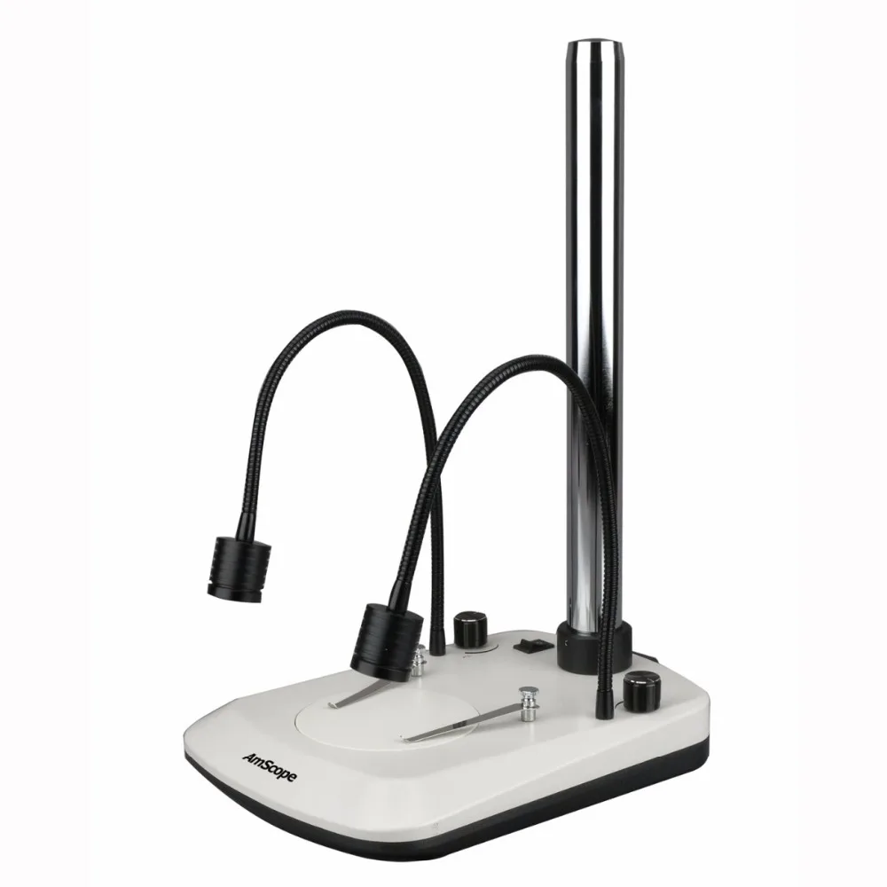 

AmScope Supplies Microscope Table Stand With Built In Dual Gooseneck Illuminator