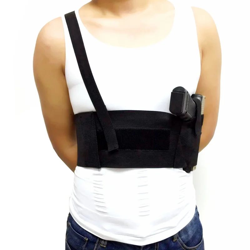 

Hunting Right/Left Hand Tactical Universal Abdominal Band Holster for Glock 17 19 22 Series and Most Pistol Handguns 2 in 1