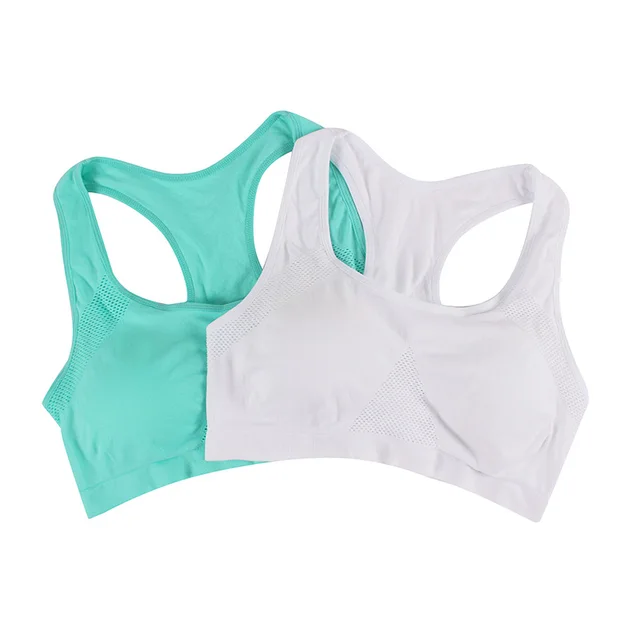 2Pcs Women Shockproof Plus Size Yoga Sport Bra,Breathable Stretch Fitness Gym Underwear,Seamless