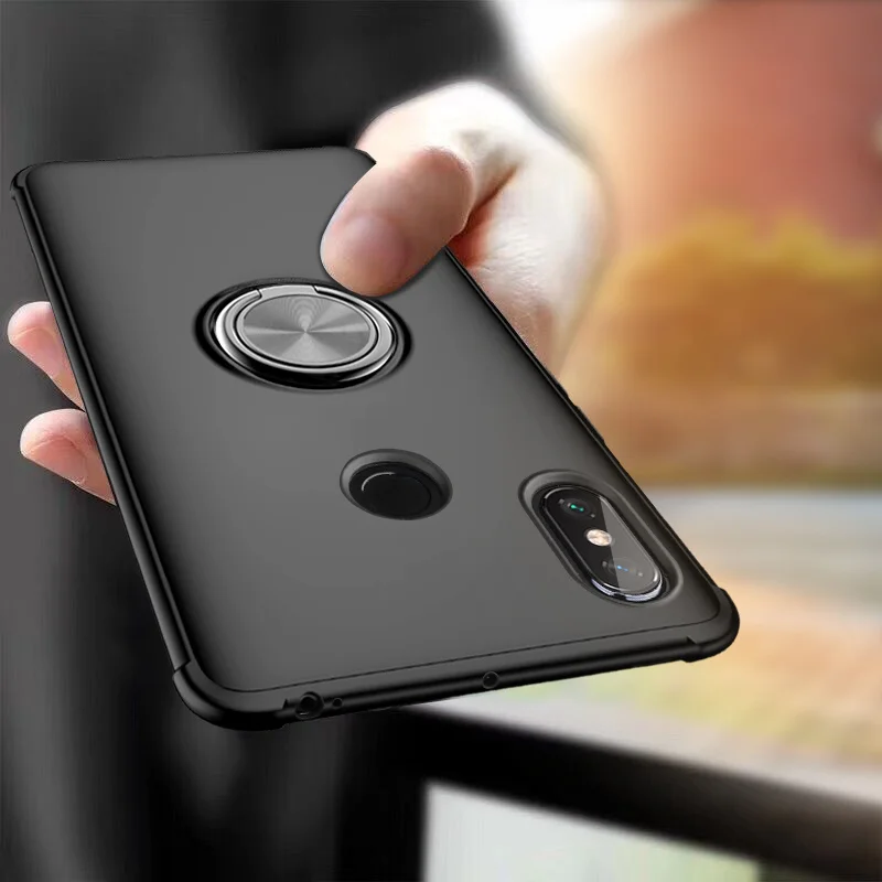 

Phone Case for Xiaomi Mi Max 3 Finger Ring Holder Soft Silicon Magnetic Bracket Cover for Xiomi Xiaomi Mi Max 3 MiMax3 Max3 Case