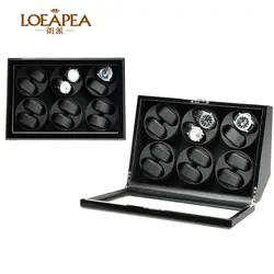 Deluxe часы winder Ящик для 4/6/12 автоматические часы коробка для хранения с передней двери, окна и Батарея коробка/подарок на день рождения