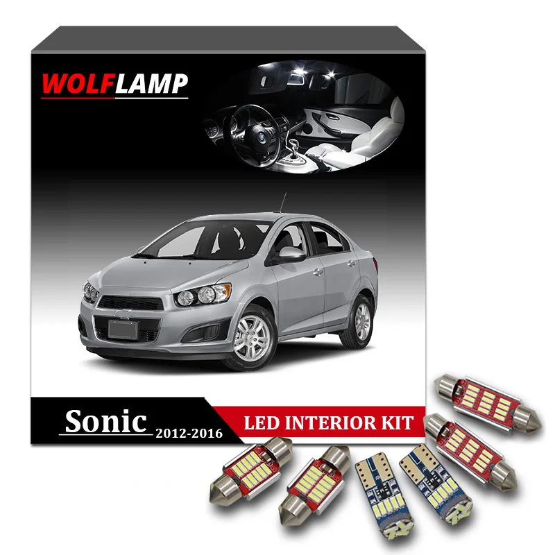 Us 25 49 Wolflamp 15pcs Super Bright White Led Interior Car Lights For 2012 2016 Chevrolet Sonic Map Light Dome Lamp License Plate Bulb In Signal