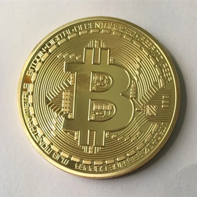 100 шт. классический BTC Биткоин 24 к позолоченный значок 40 мм Интернет тема сувениры