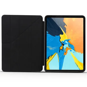 

New PU Leather Smart Stand holder Soft TPU Back Protective Ultra Slim Auto Wake up/Sleep+film+pen For ipad pro 11 2018