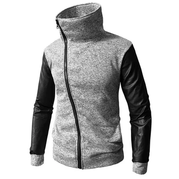 

2020 spring fashion men's jacket irregular zipper jacket hip hop patchwork street men's jacket college bomber jacket men