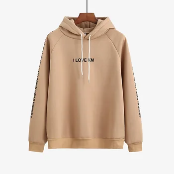 

2019 New Fashion Corduroy Long sleeves Letter Harajuku Print Girl yellow Pullovers Tops O-neck Woman Hoodies Sweatshirts Coat