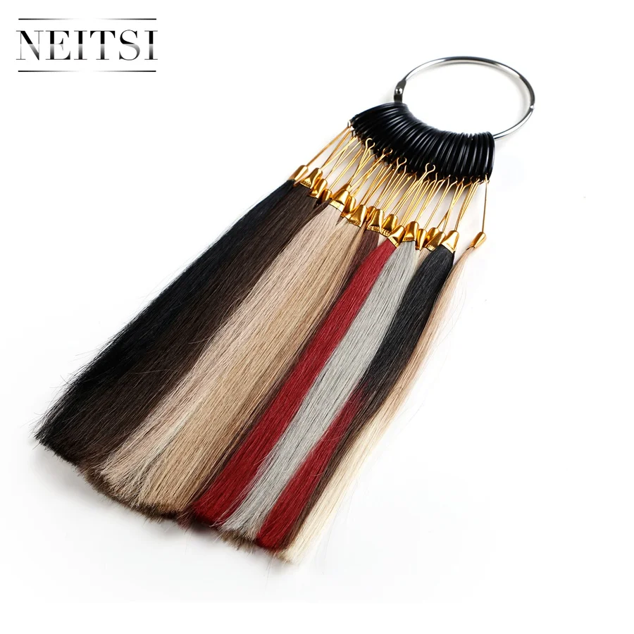 Neitsi Remy Hair Color Rings/ Color Charts 30 Colors Available 100% Human Hair Can Be Dyed For Salon Sample