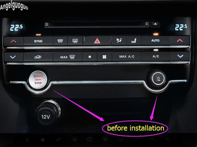 Angelguoguo, 2 цвета, автомобильный регулятор громкости двигателя, переключатель запуска, декоративная крышка, автомобильный Стайлинг для Jaguar XF XE F-TYPE F-PACE XFL