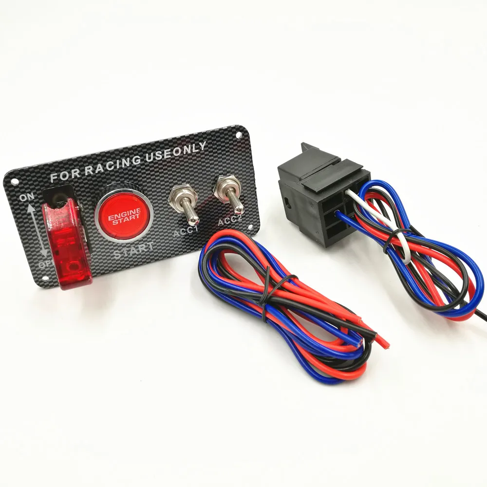 Ignition Switch Panel LED Toggle Engine Start Push Button Start Racing