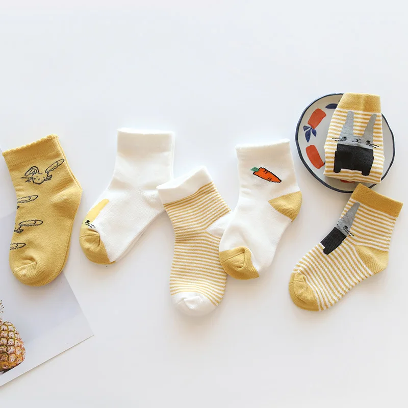 5 пар/лот, г. Новые осенние детские носки для мальчиков и девочек, комплект От 1 до 10 лет, детские зимние короткие удобные хлопковые носки детские носки - Цвет: Синий