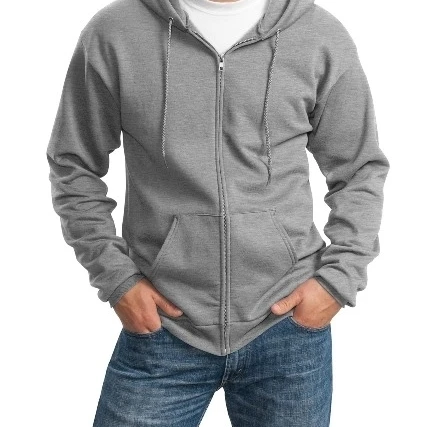 Port & Company PC90ZHT Mens Essential Fleece Full-Zip Hooded Sweatshirt Athletic Heather - Large Tall (1)