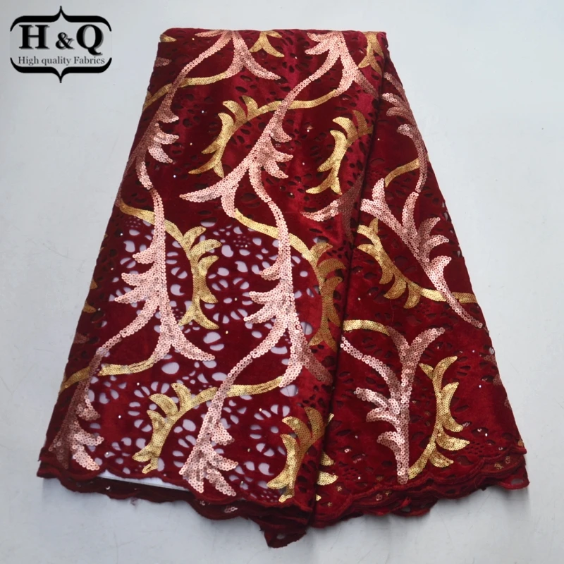 

Gorgeous design Velvet lace fabric High quality 2019 African lace fabrics with Sequins and Stones Net lace patchwork for Clothes
