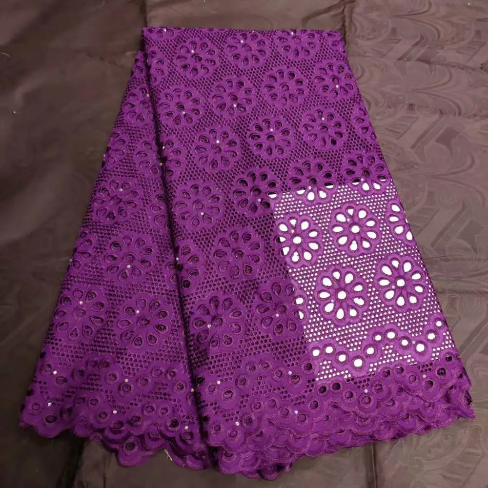 

2019 High Quality Nigeria Lace Fabric Latest hollow out African cotton Lace Fabric Swiss Volie Cotton Lace Fabric F1QZJUL151