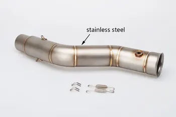

Motorcycle R1 Exhaust Link Pipe Mid Pipe Stainless Steel Motorbike Middle Connect Pipe for R1 08-14