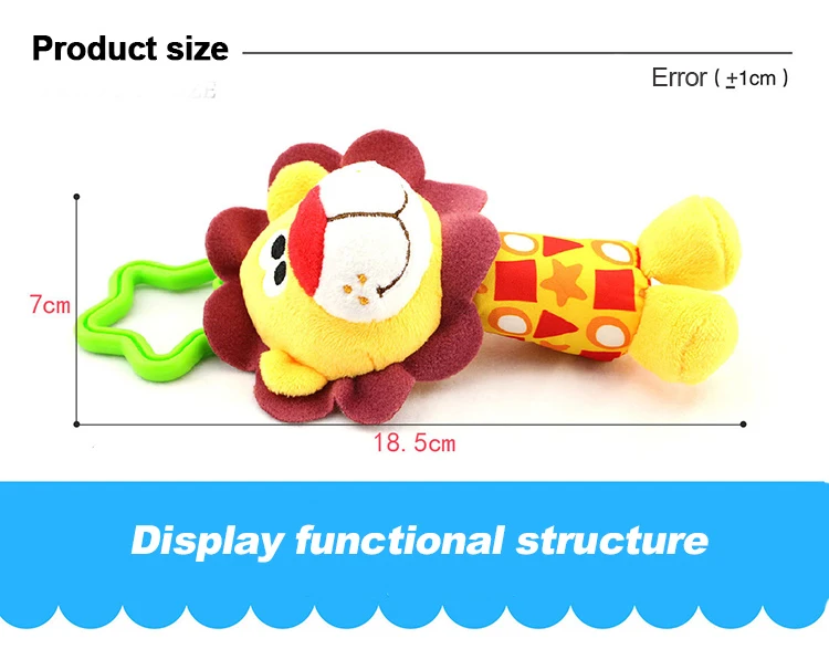 6 стилей Детские погремушка игрушки мультипликационных животных плюшевые колокольчик детская коляска для новорожденных Колыбель