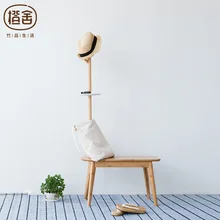 ZEN S BAMBOO Stool Footstool Creative Change shoe Stool with Coat Rack Coat Stand Bedroom furniture