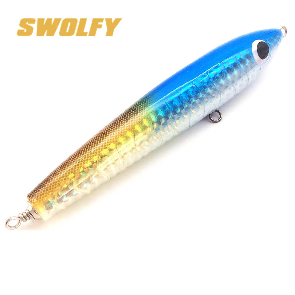 Swolfy 1 шт. топвотер деревянная приманка 20 см 90 г 22 120 троллинговая Зеленый Карандаш