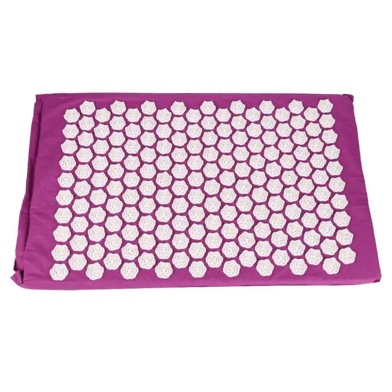 Массажная подушка для акупунктуры лотоса, игла, укол, массажер для акупунктуры, коврик для йоги, подушка для тела, шеи, головы, боли, рельефная мышца, расслабляющая стресс - Цвет: Фиолетовый