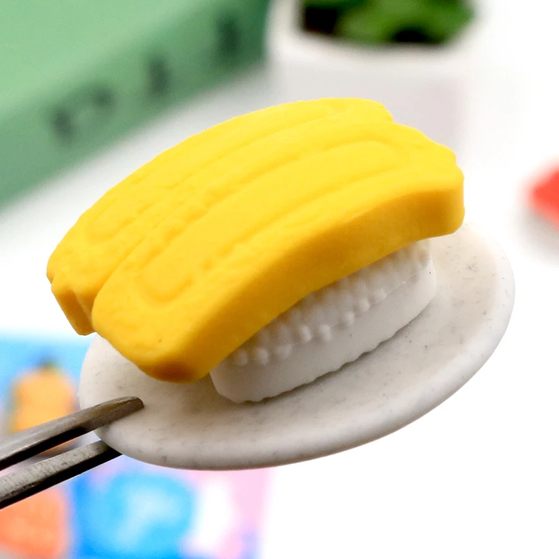 8set creative cute sushi food card eraser student stationery note 8 set as a lot