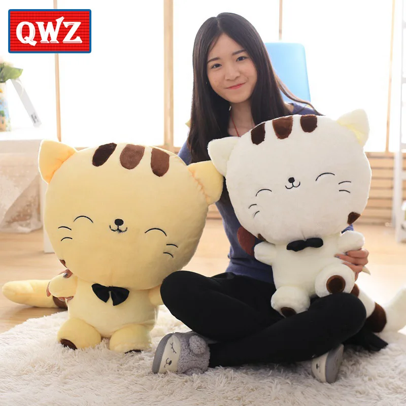 

QWZ Fashion Hot Cute Big Face Smile Cat Plush Stuffed Toys Soft Animal Dolls Christmas Gifts for Kids Girls Animais Brinquedo