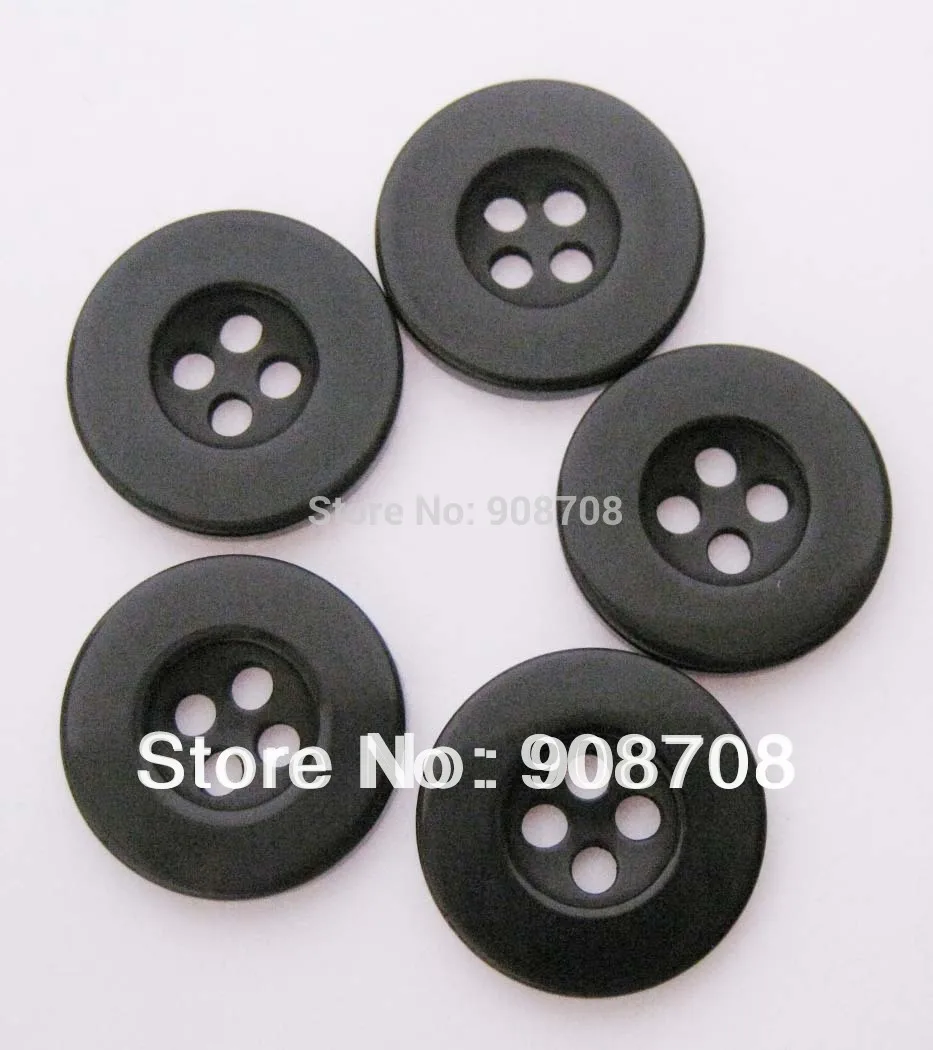 

18mm Buttons Free shipping Black Resin Button 100pcs Sewing Garment Button H0053