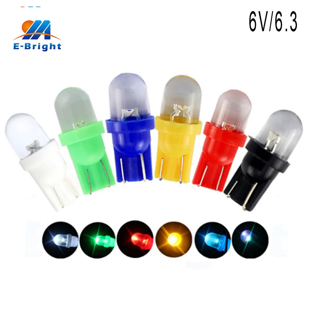 

10pcs DC 6V T10 R LED Bulbs Pathway Lighting Clearance Reading Lights White Blue RGB Red Green Amber RGB Mix Colors 20lm