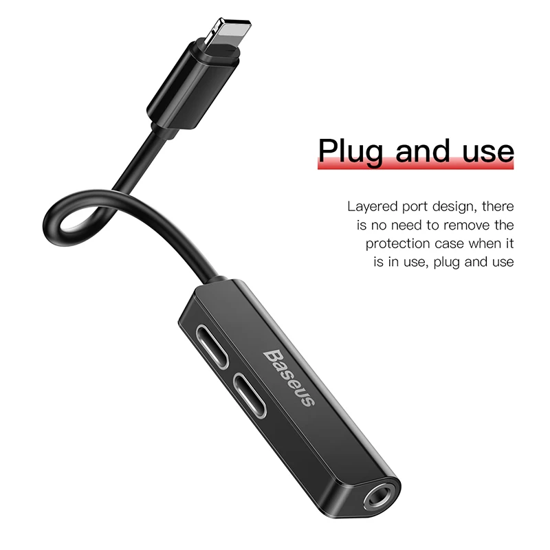 Baseus аудио Aux адаптер для iphone Xs Max Xr 8X7 Plus OTG кабель Jack de 3 5 мм auriculares carga para