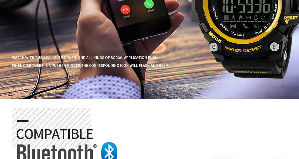 SKMEI модные уличные спортивные Смарт-часы мужские Bluetooth многофункциональные фитнес-часы 5 бар водонепроницаемые цифровые часы Reloj Hombre