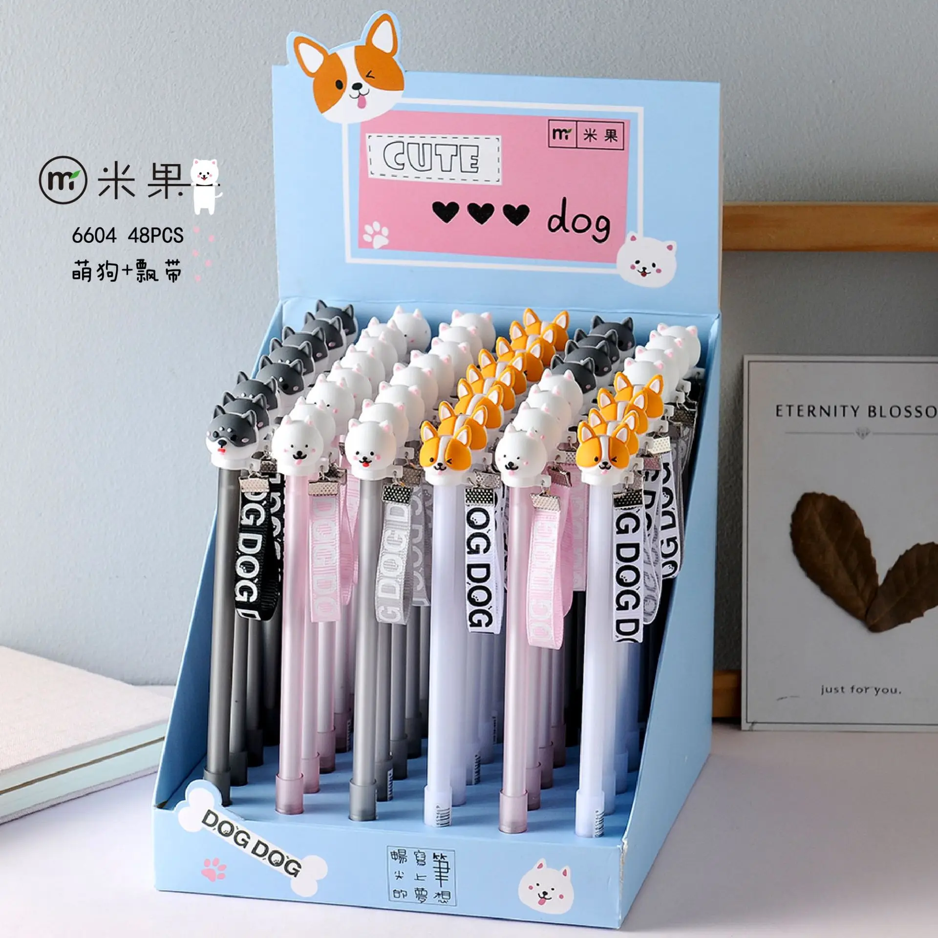 

2 pcs/lot Cute Good Dog Pendnt Pet Gel Pen Signature Pen Escolar Papelaria School Office Supply Promotional Gift