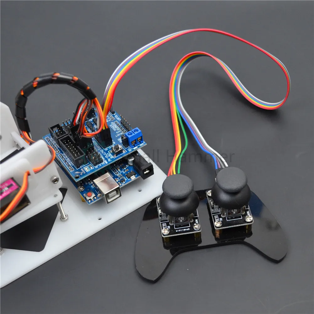 4dof Manipulator Arduino Robotic Arm Ps2 Remote Control Mg90s Servo Model Building Kits Aliexpress