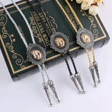 Mantieqingway Американский ковбойский опал Боло галстук Родео Кожаный Галстук Ретро животный узор галстуки мужские галстуки аксессуары