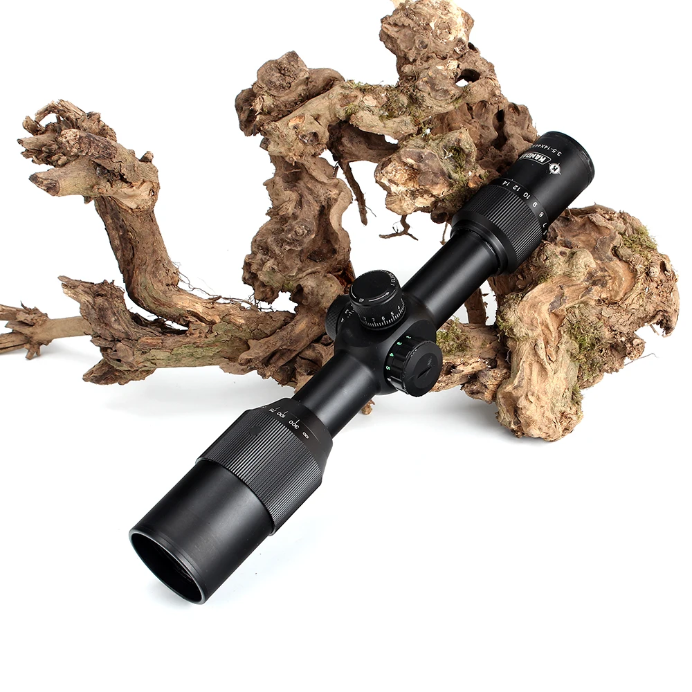 KANDAR 3.5-14X44 AOQ First Focal Plane Hunting Riflescopes Red Green Illuminated P4 Glass Etched Reticle Turrets Lock Scope (6)