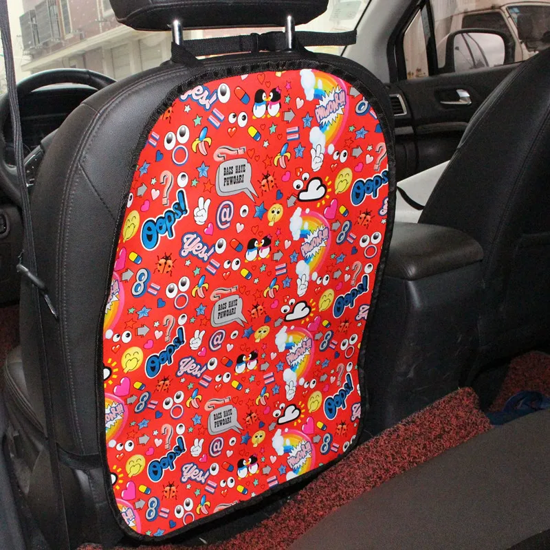 

1pc Cartoon PU Anti Child Kick Pad Car Care Seat Back Protector Case Cover Car Interior Accessories Baby Anti-kick Mat