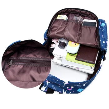Unicorn Printing Backpack, BookBag with Purse