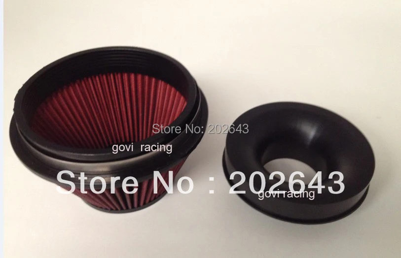 6'' car air filter with velocity stack adaptor 3''/3.5''/4''152mm