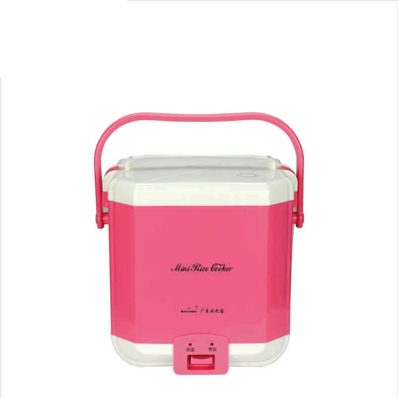 1.5L Мини электрическая рисоварка портативная Пароварка многофункциональный контейнер для еды суп горшок Отопление Ланч Бокс 1-3 человека - Цвет: Red