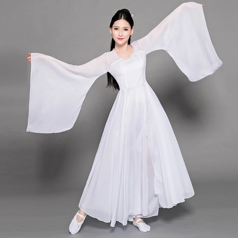 Classic Zither Dance Performace Clothing Chinese Ancient Young Lady Dress Gown Cosplay Costume Impr