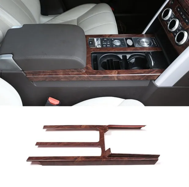 

Rose Wood Grain ABS Chrome Center Console Protection Panel Cover Trim For Land Rover Discovery 5 LR5 2017 2018 Car Accessories