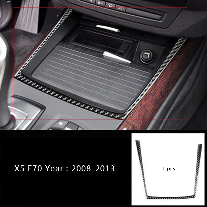 Углеродное волокно, автомобильный внутренний контроль, крышка переключения передач, отделка салона, декоративная панель, наклейка для BMW E70 E71 X5 X6 - Название цвета: C Type