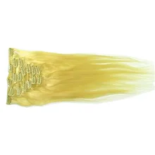 8pc/set 100% Real Remy Human Hair Extensions Full Head Clip In Hair Golden Beauty Hair wholesale