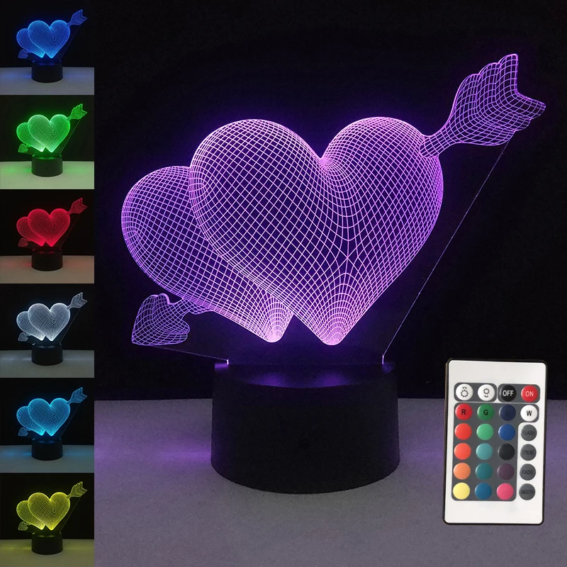 3D сенсорный светодиодный USB светильник декоративная настольная лампа RGB ночник s