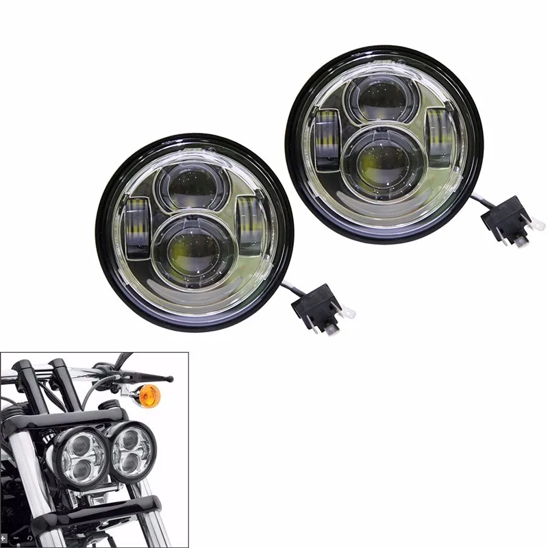 5 inch Dual Daymaker LED Headlight for 08-later Harley Davidson Fat Bob FXDF (Silver)
