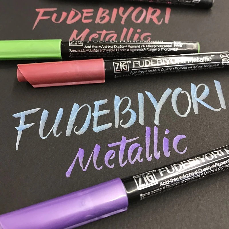 1 шт. японский маркер Kuretake 57 металлик и основной Кисть ручка мягкий FUDEBIYORI щеточка