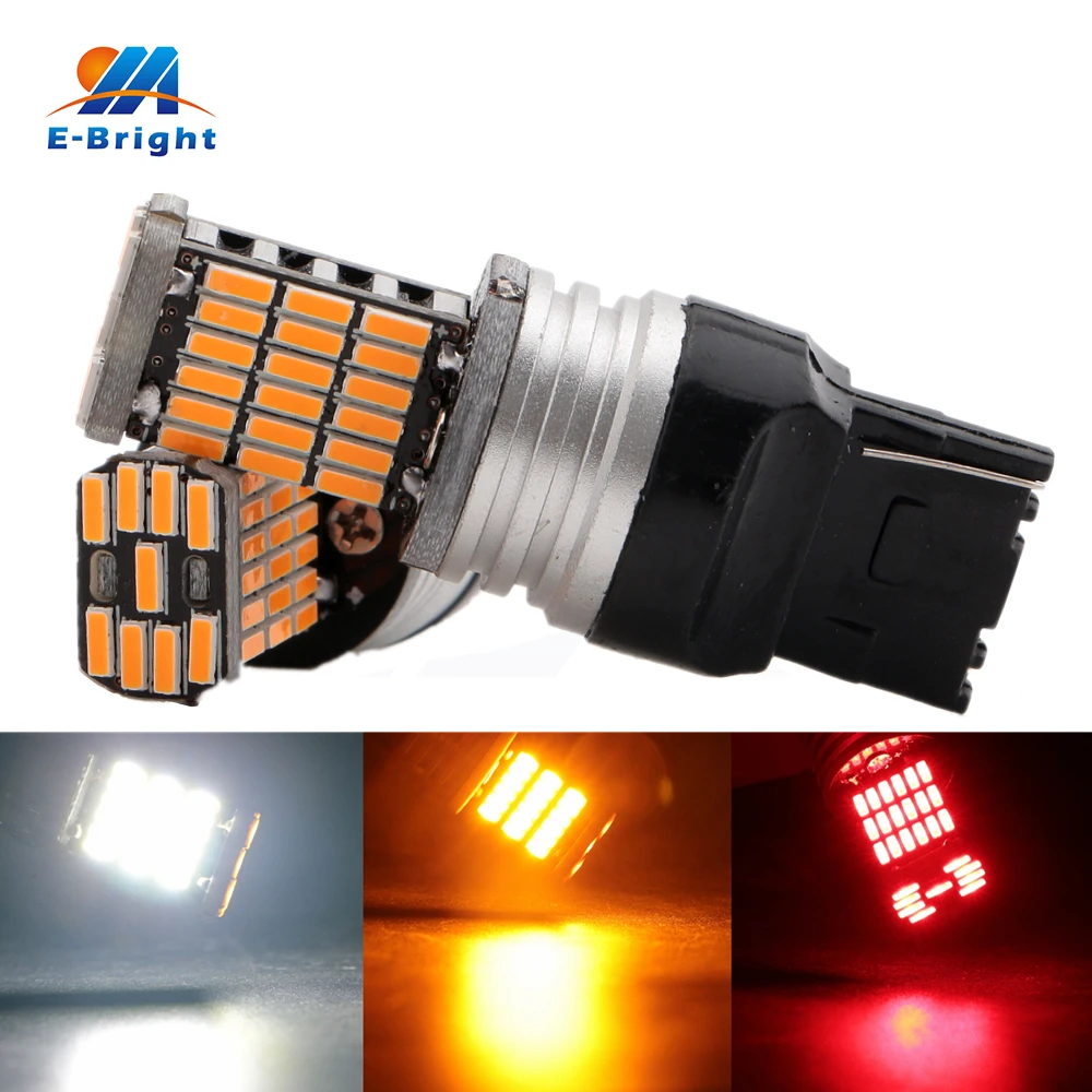 4pcs T20 7440 7443 4014 45 SMD Auto Tail light Cars LED Bulbs Turn