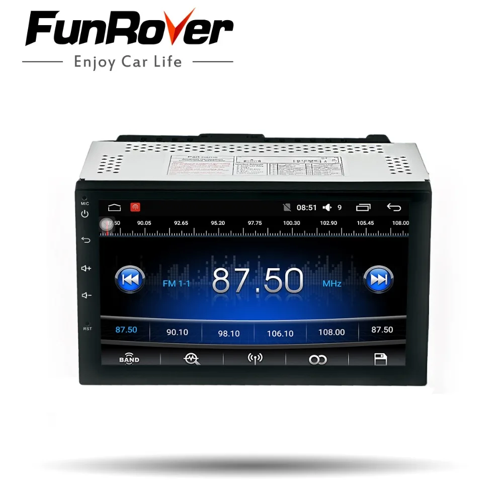 Top Funrover 7" 2 Din Android 8.0 Car Radio Universal GPS Navigation multimedia Autoradio Stereo FM Audio No DVD 110mm size one din 2